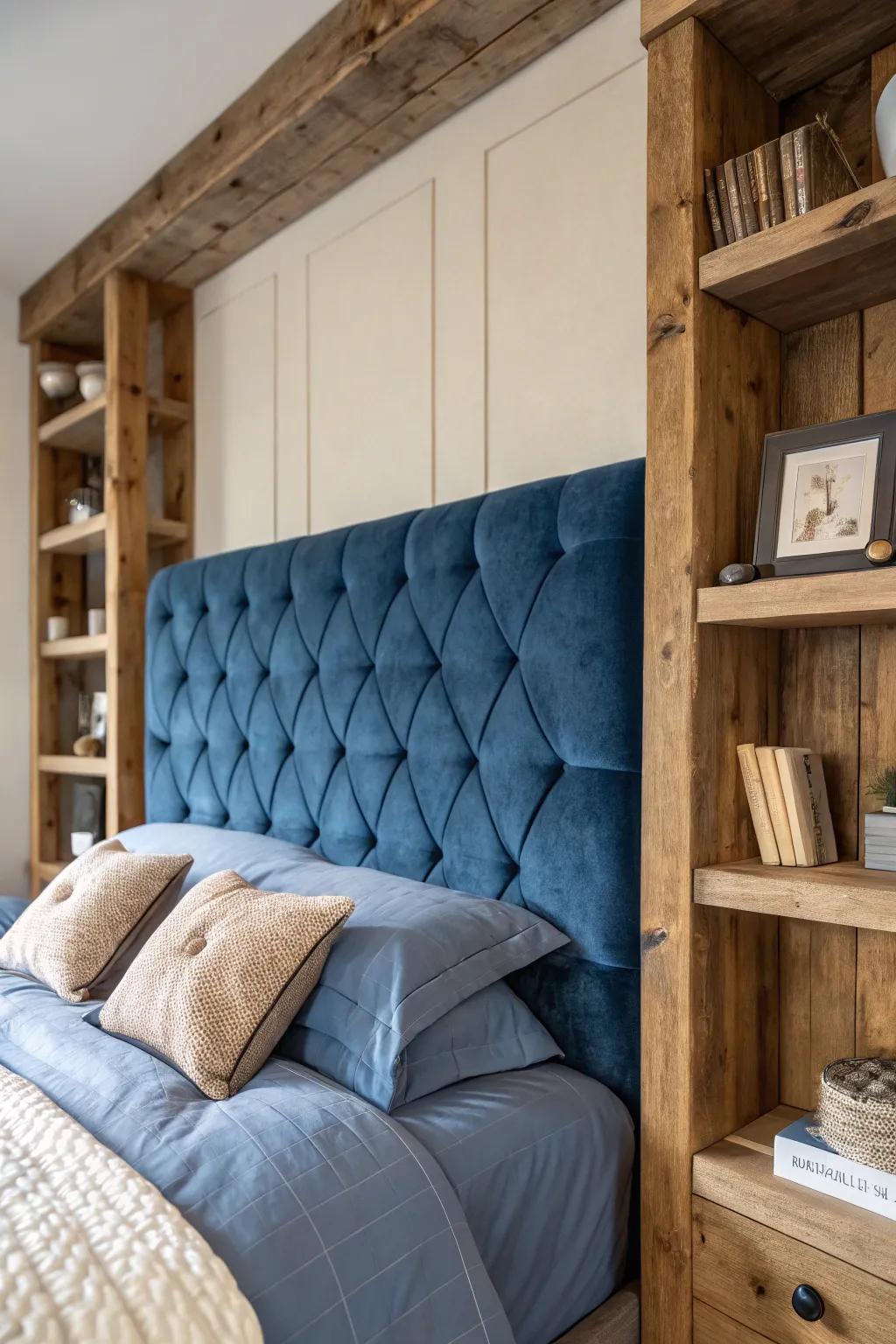 Combine textures like fabric and wood for a rich, layered bedroom appearance.