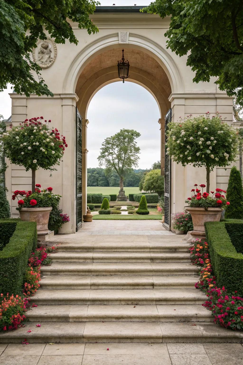 A grand entrance warmly welcomes you home.