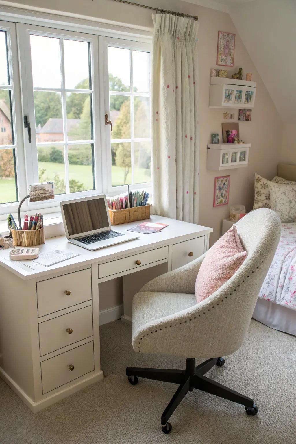 A stylish desk that encourages creativity and effectiveness.