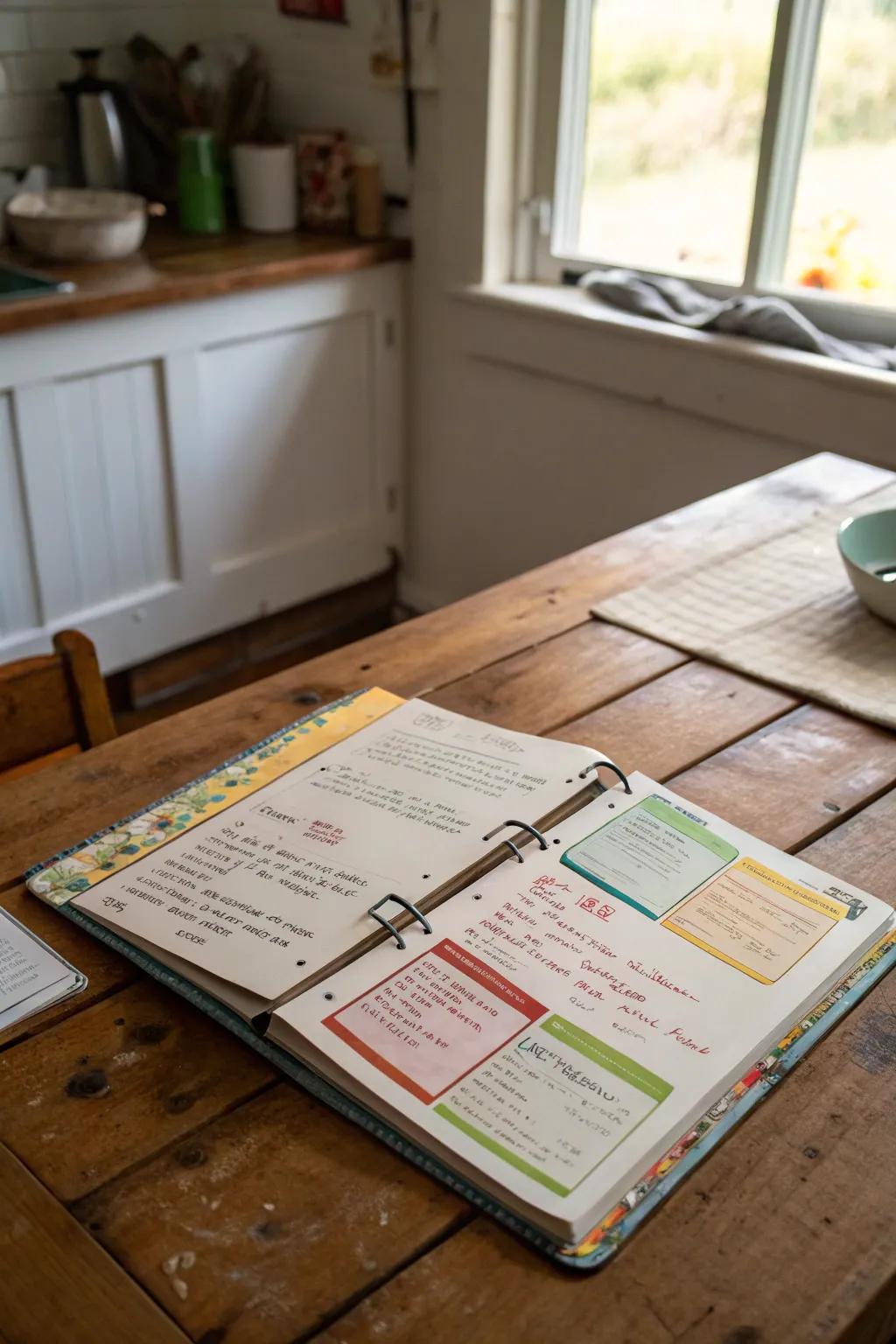 A kitchen binder designed for simple meal preparation.