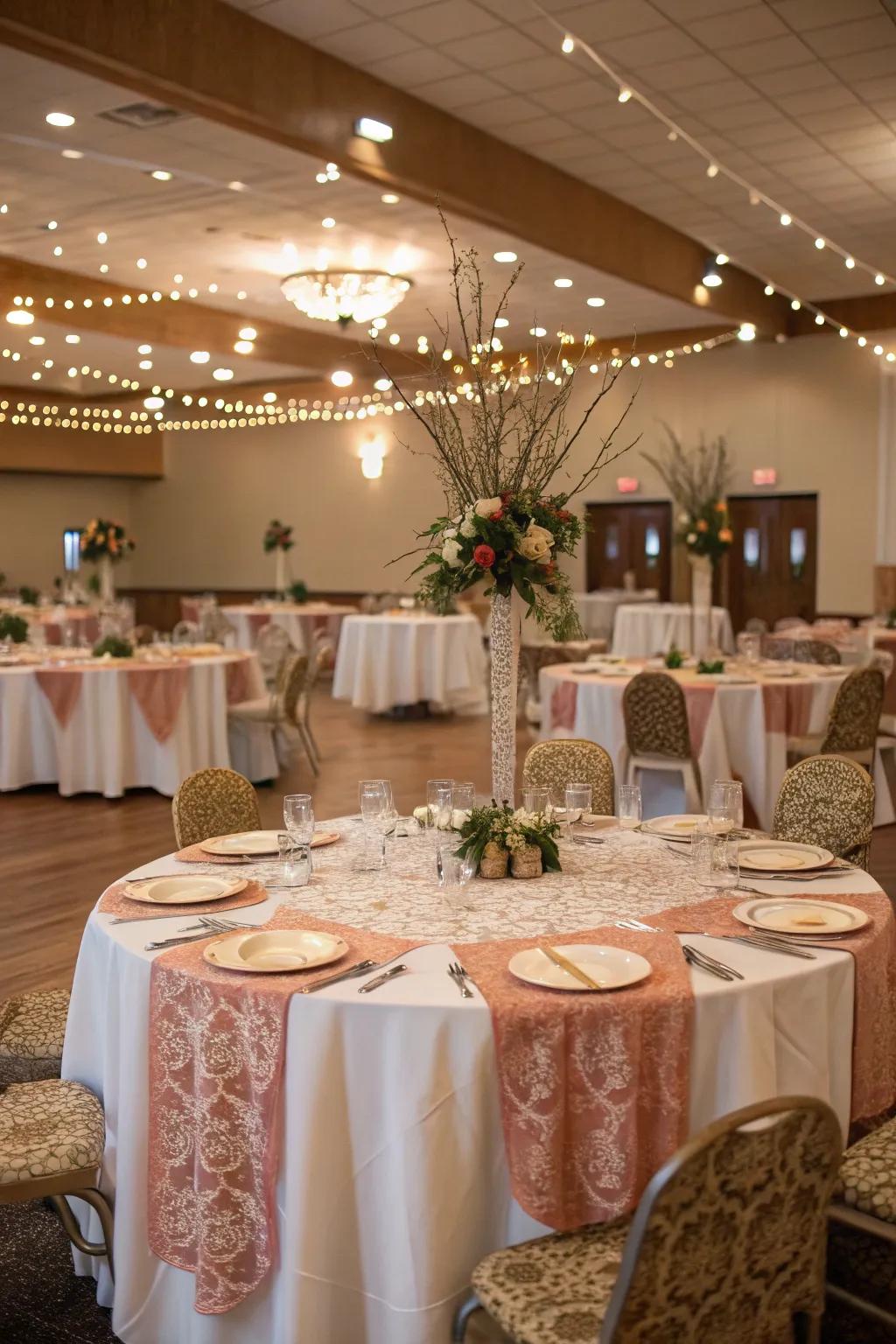 Charming tabletop ambiance elevates the overall aesthetic of the venue.