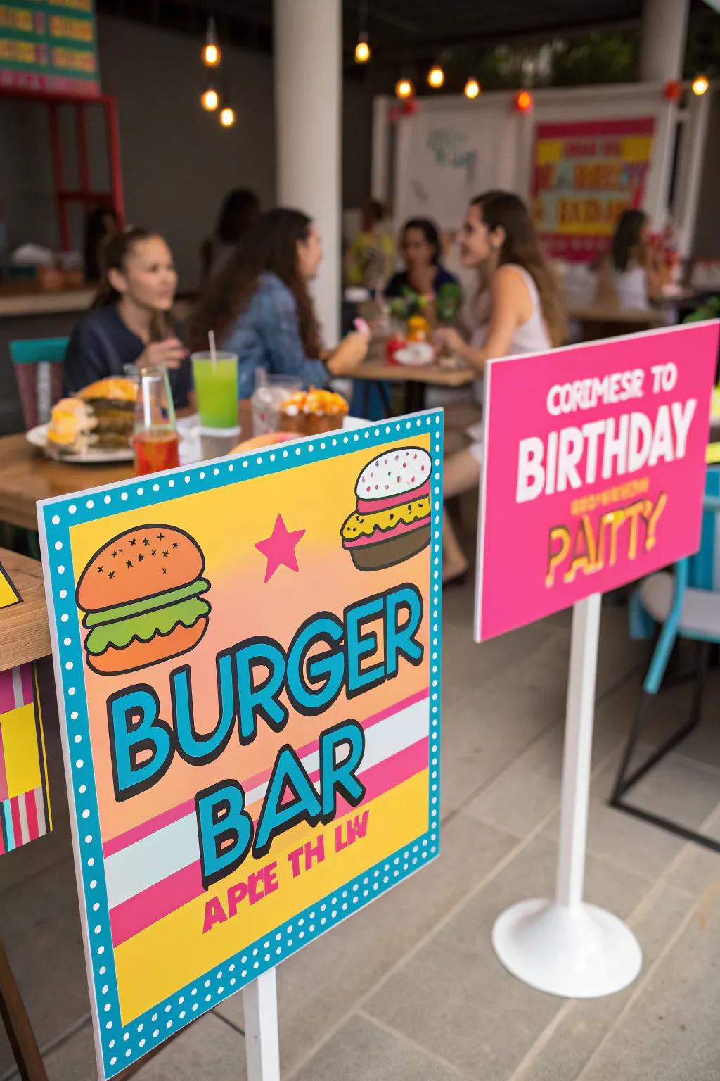 Signs contribute an enjoyable and helpful element.