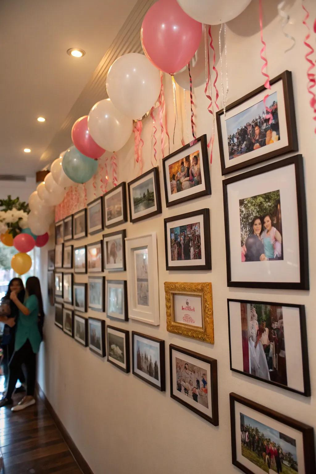 A remembrance montage display imparts a heartfelt sentiment.