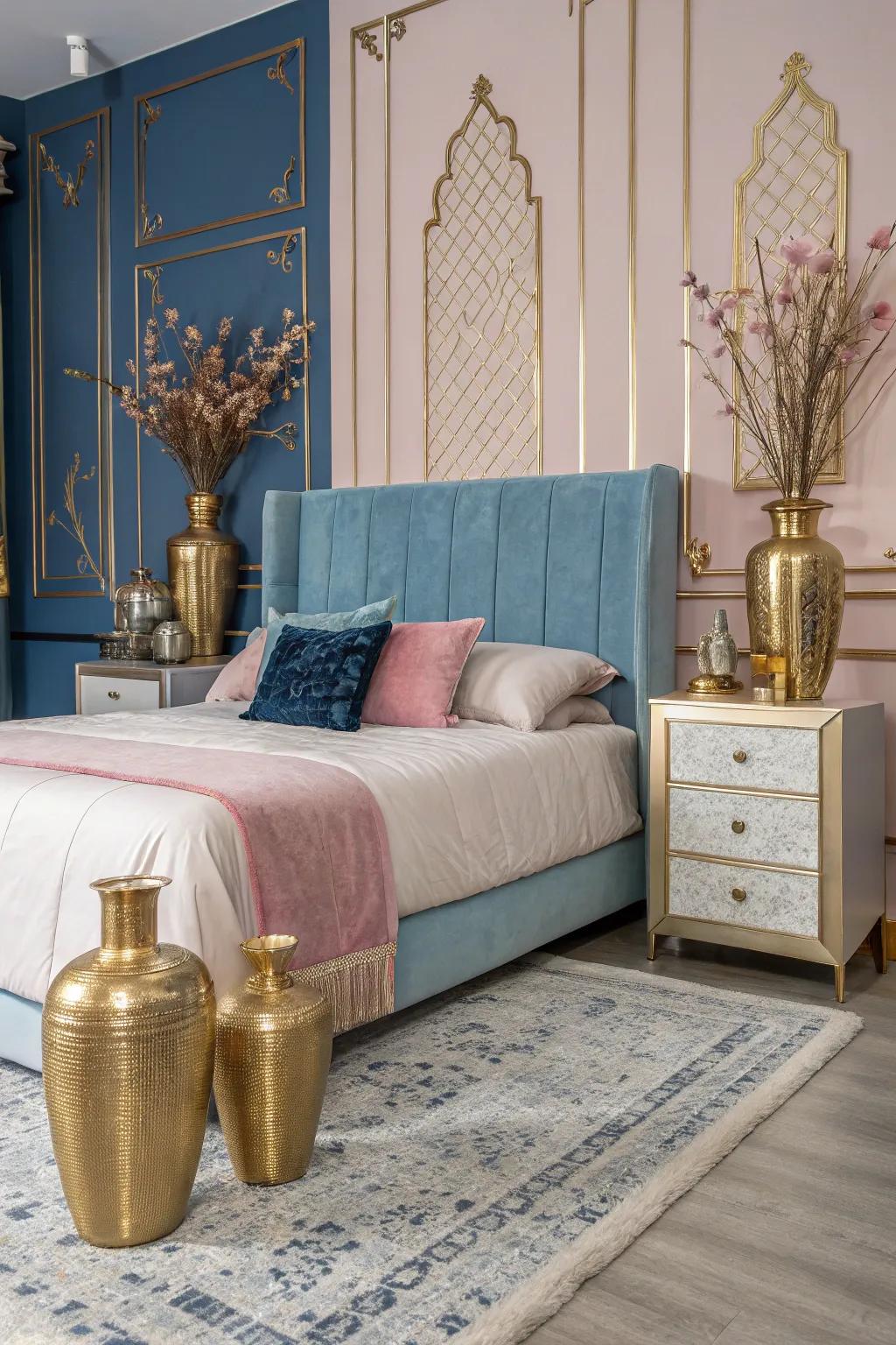 Metallic accents introduce a hint of glamour and style.