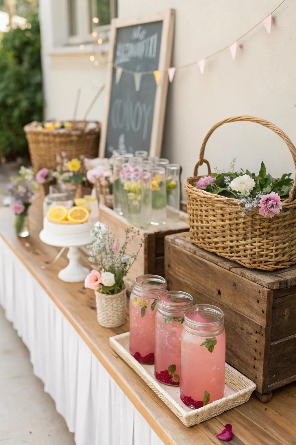 A themed refreshment bar is both stimulating and elegant.