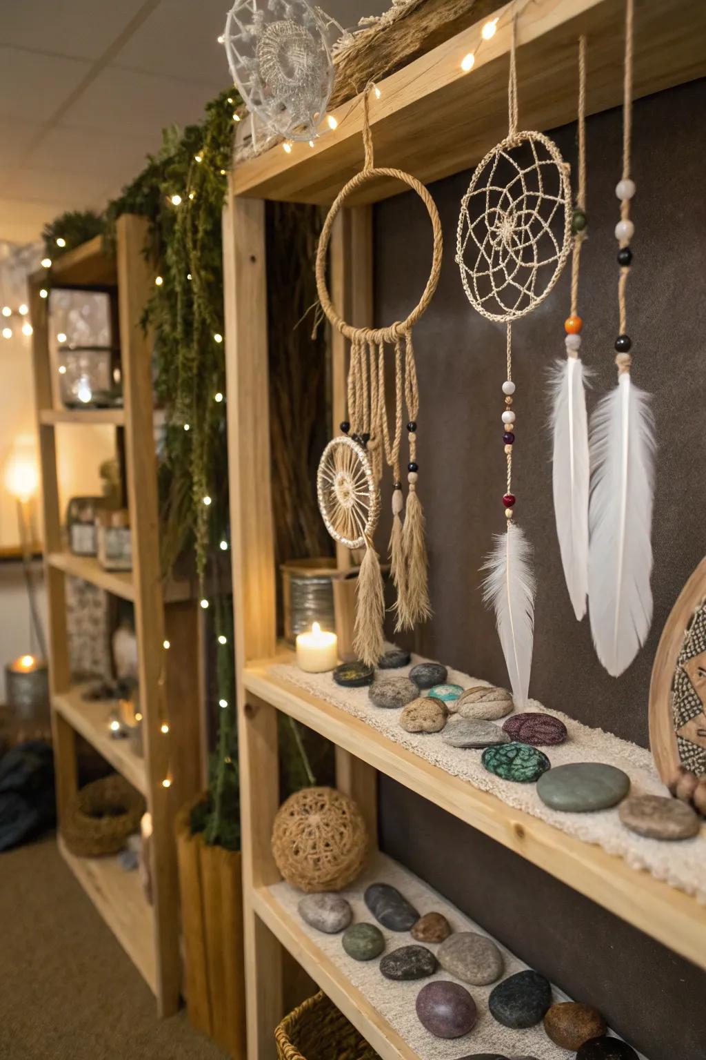 Boho accents add an imaginative touch.