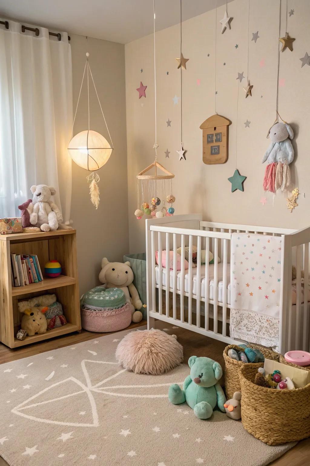 Themed embellishments bring the nursery's theme alive.