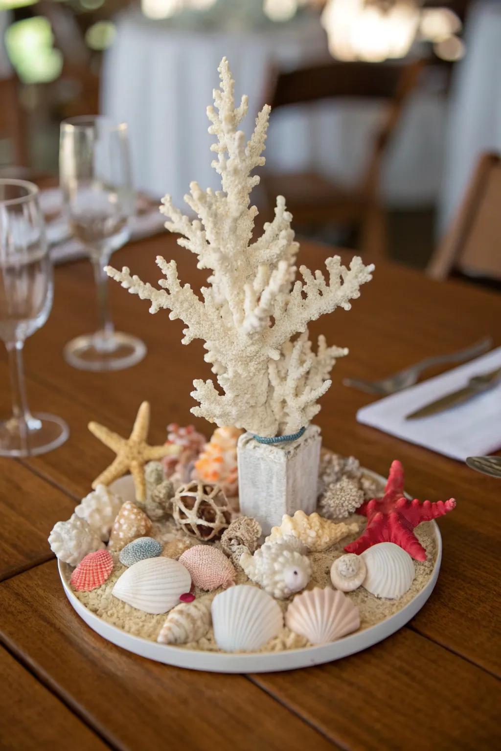 Elegant coral garden focal points that seize the ocean's allure.