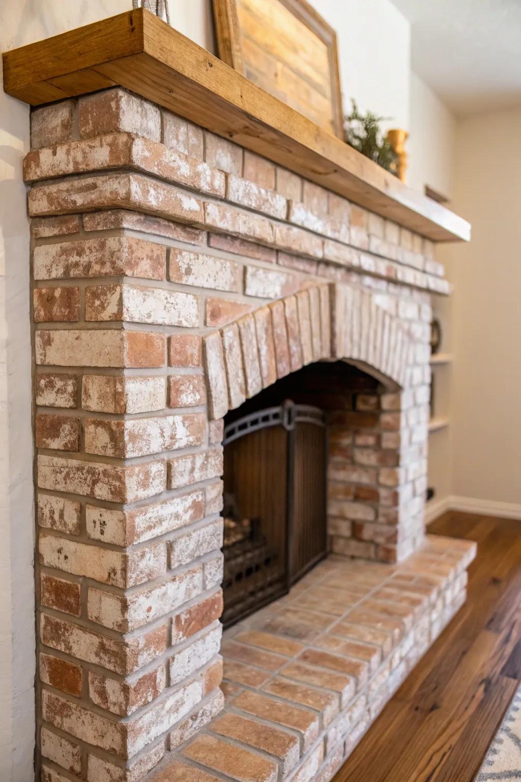 The German smear process provides a rustic, textured allure to your fireplace.