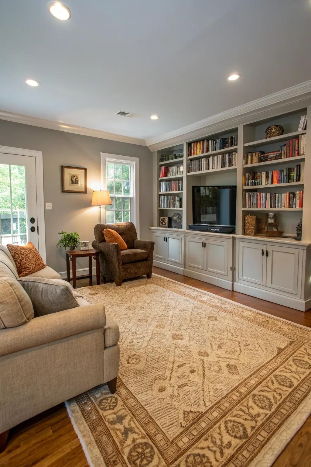 A well-chosen covering can mark areas and add warmth to your living area.