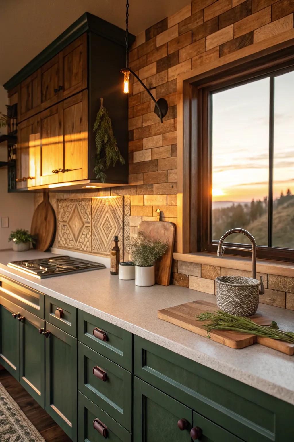 Incorporate a distinctive element to your kitchen with a timber block splashboard that merges warmth and aesthetic. #BacksplashIdeas #HomeStyle #TimberBlock