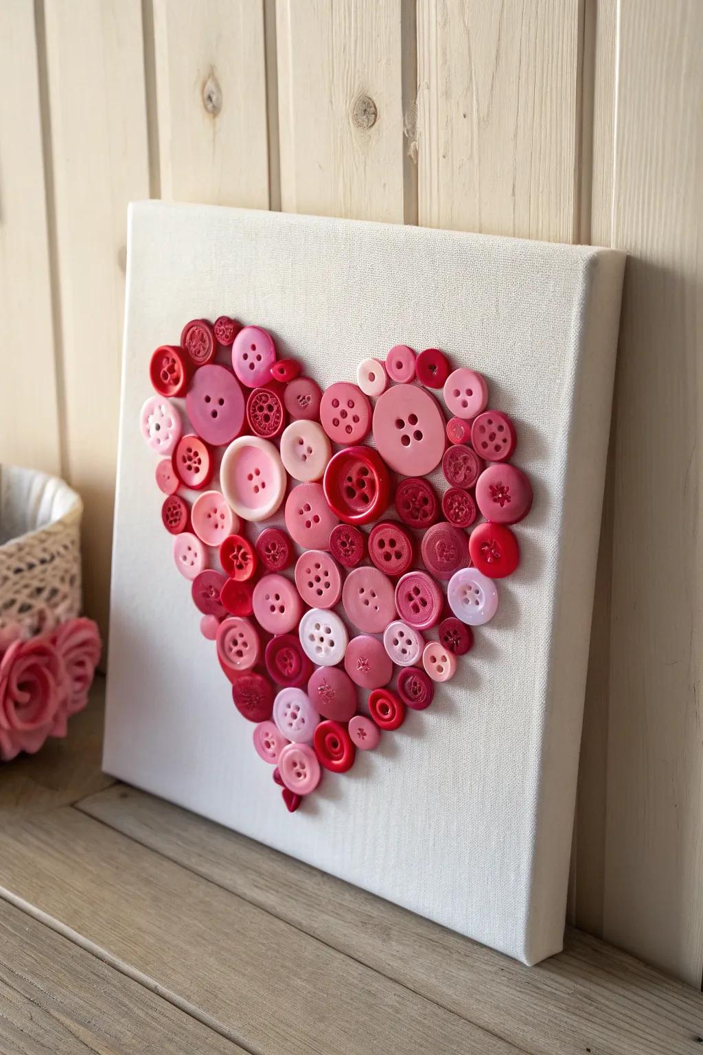 Crafted with Love: A Minimalist Heart of Buttons