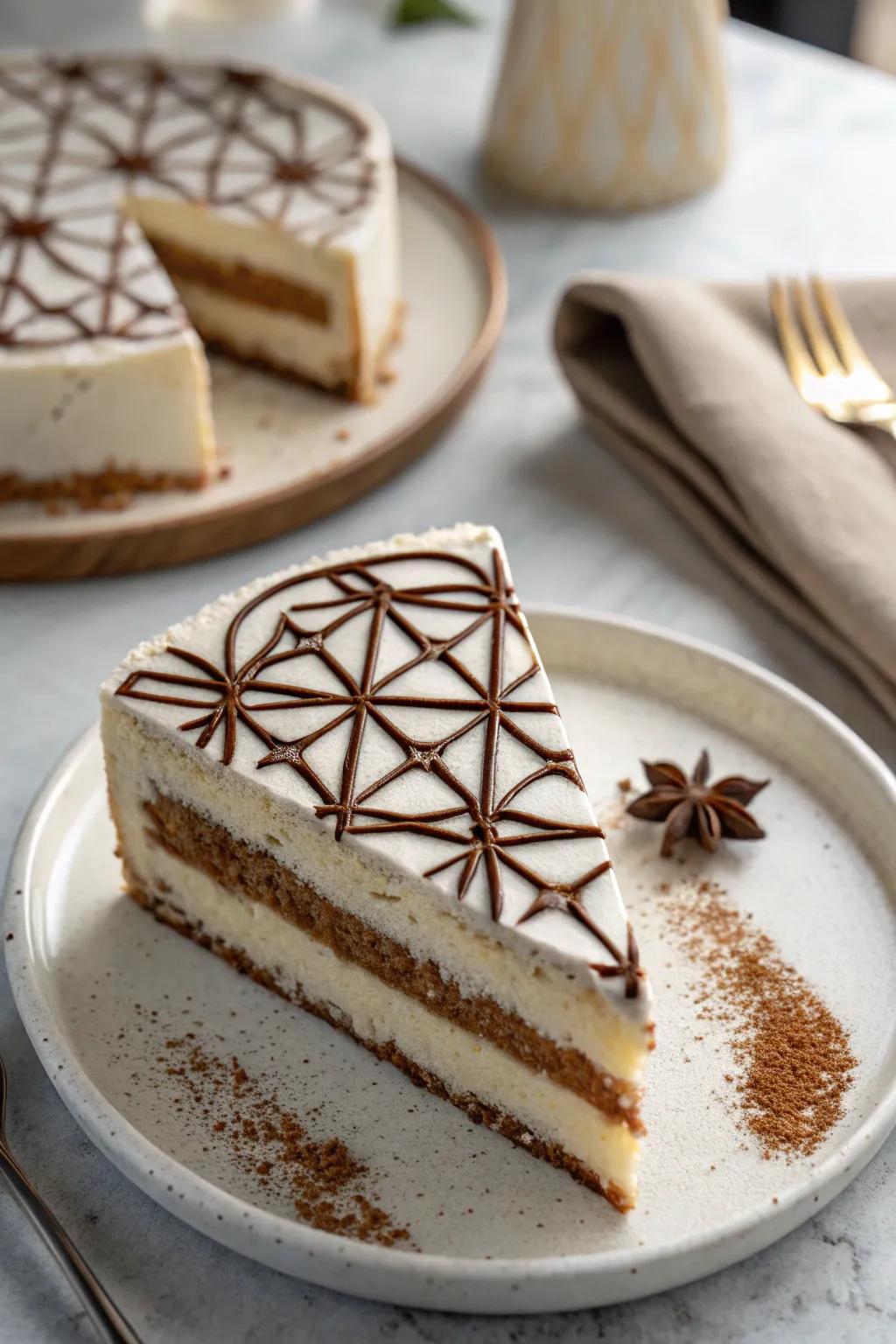 Geometric patterns make your dessert look modern.