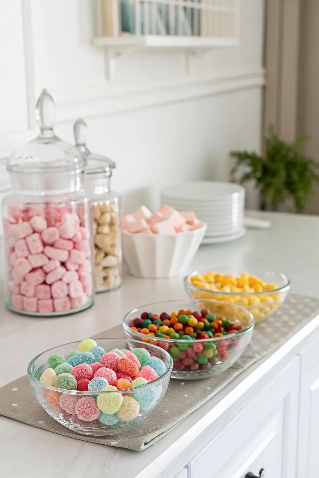 A direct and pleasant confectionery stand layout.
