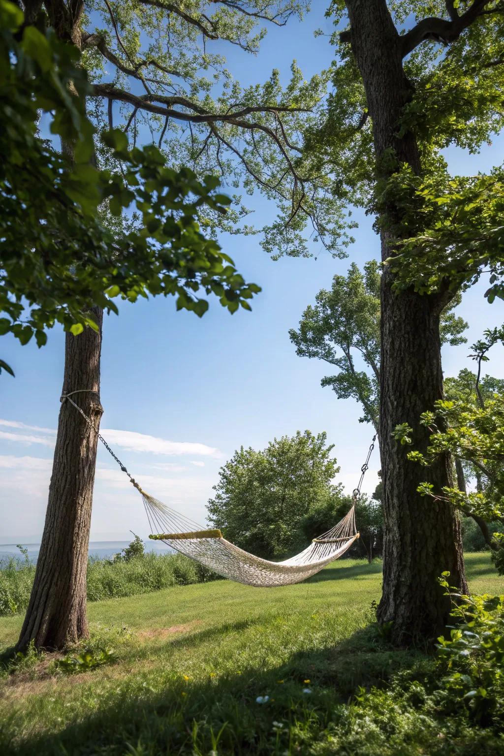 Find your peaceful retreat with a hammock setup.