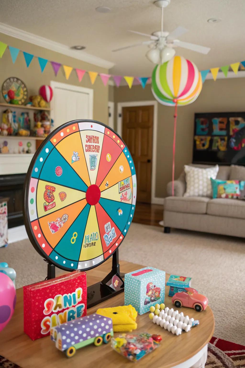 A reward wheel adds excitement with the chance to win fun prizes.