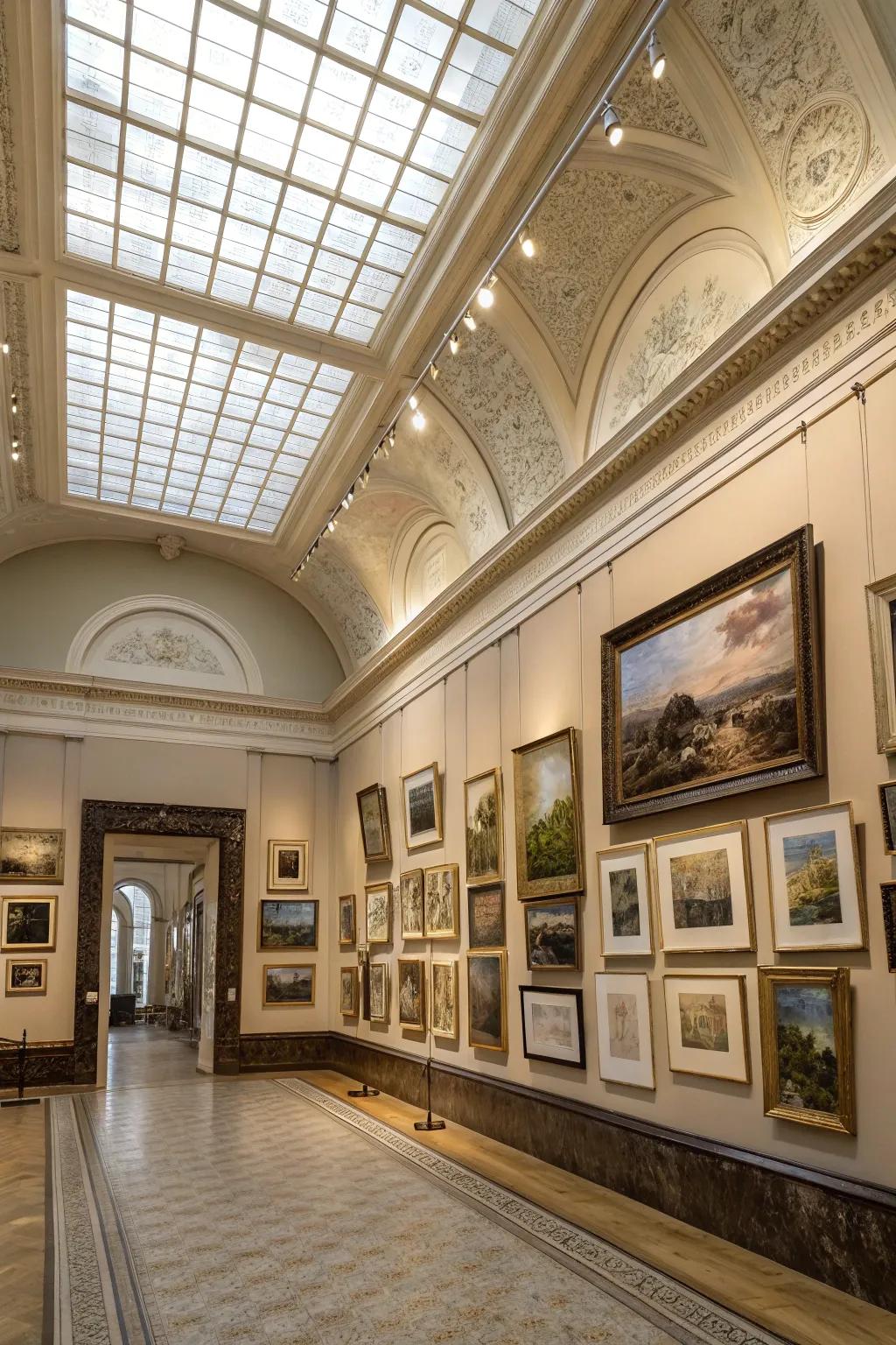 A display wall adds a personal touch and visual interest.