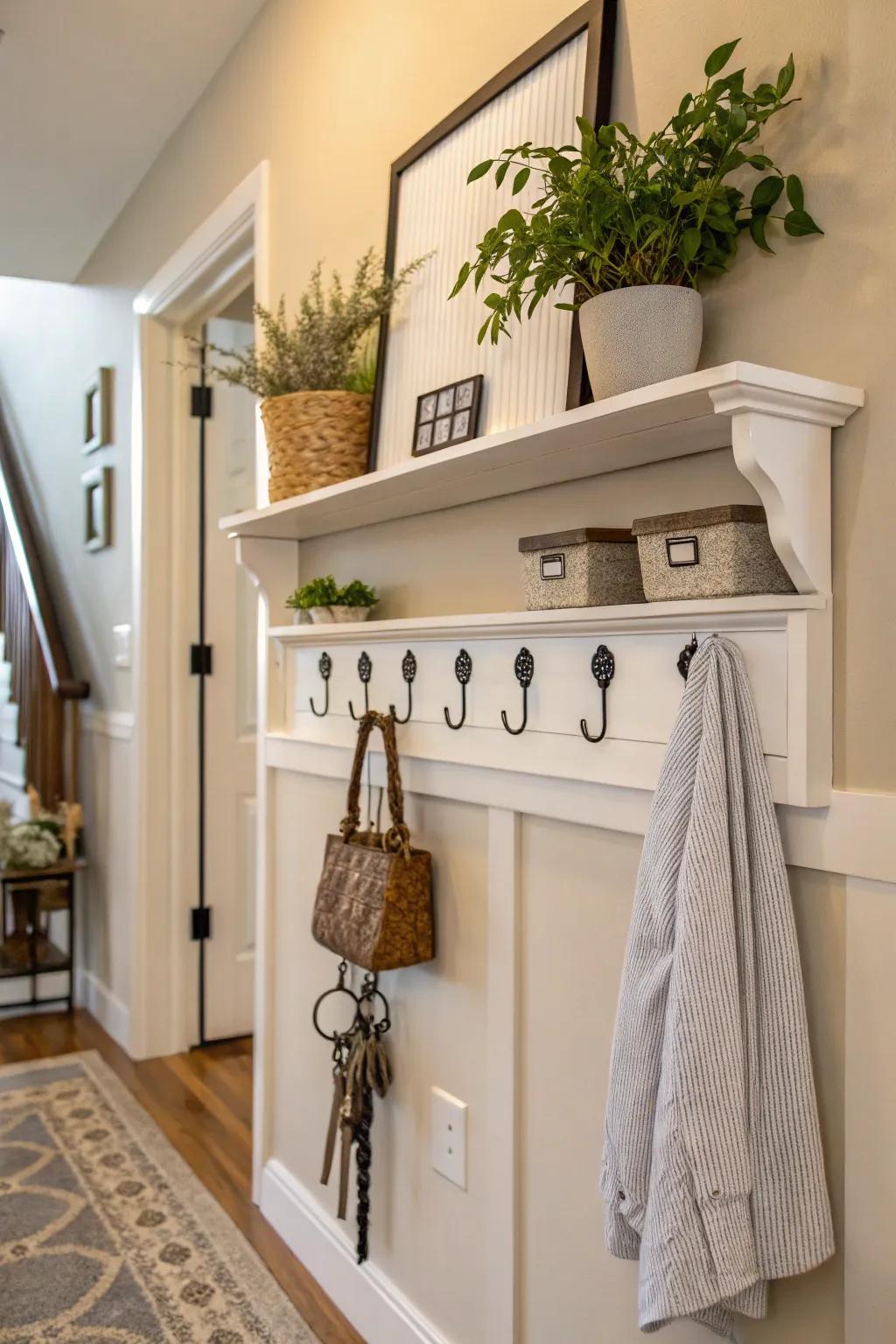 A practical and welcoming entryway solution.