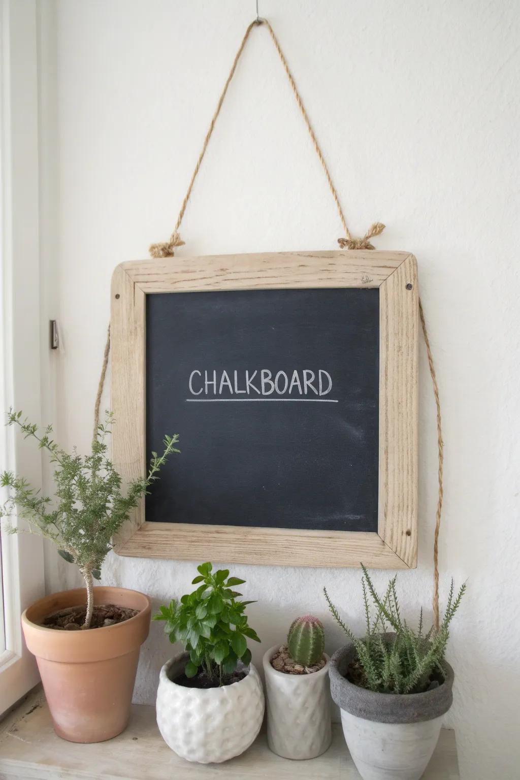 Infuse vitality into tired frames through this chic blackboard home accessory concept!
