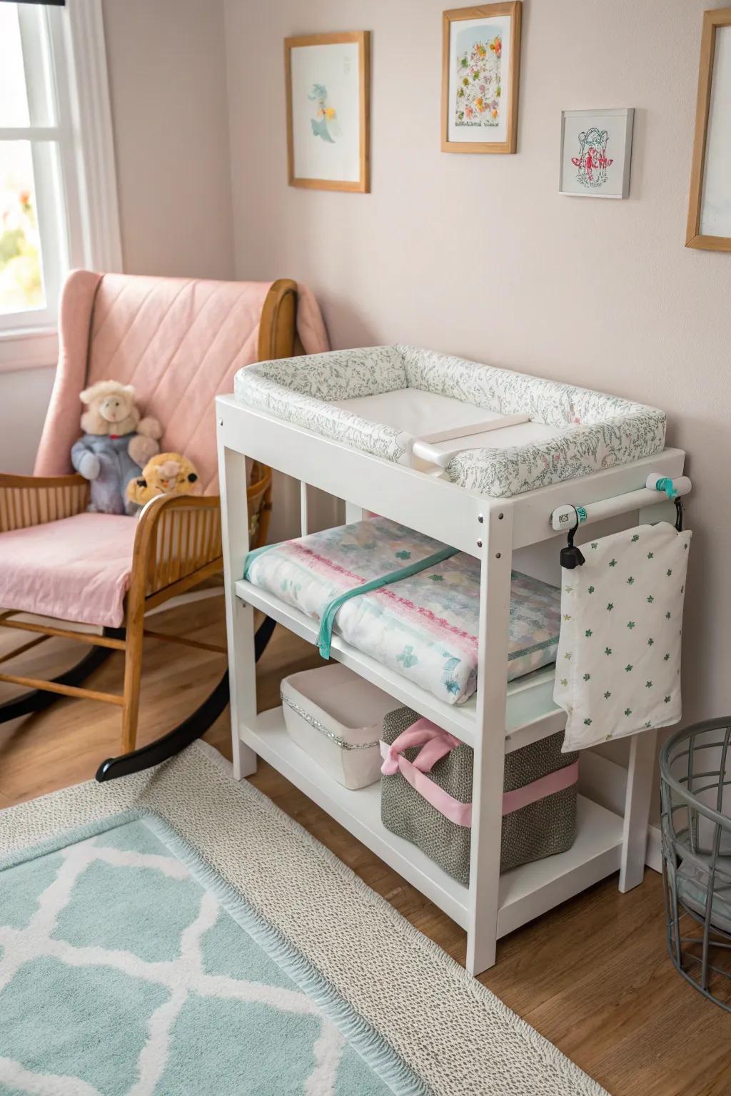 Safety features are essential for a well-designed changing station.