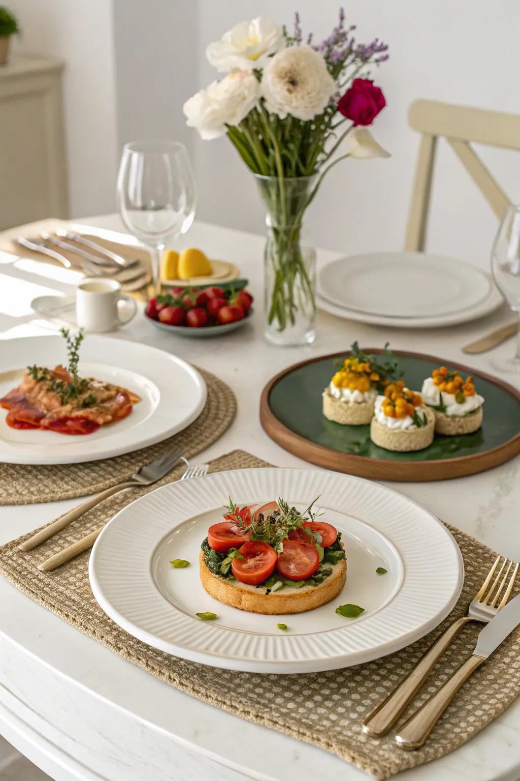 Subtle and timeless charger plates deliver a pristine and elegant appeal.