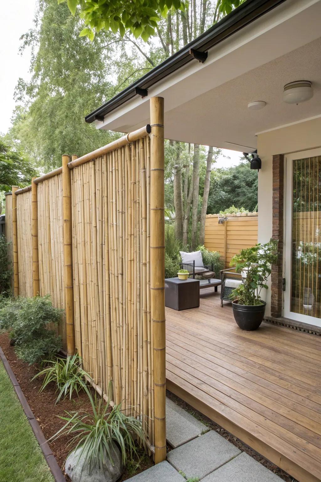 Reed screens offer a natural and quick privacy fix.