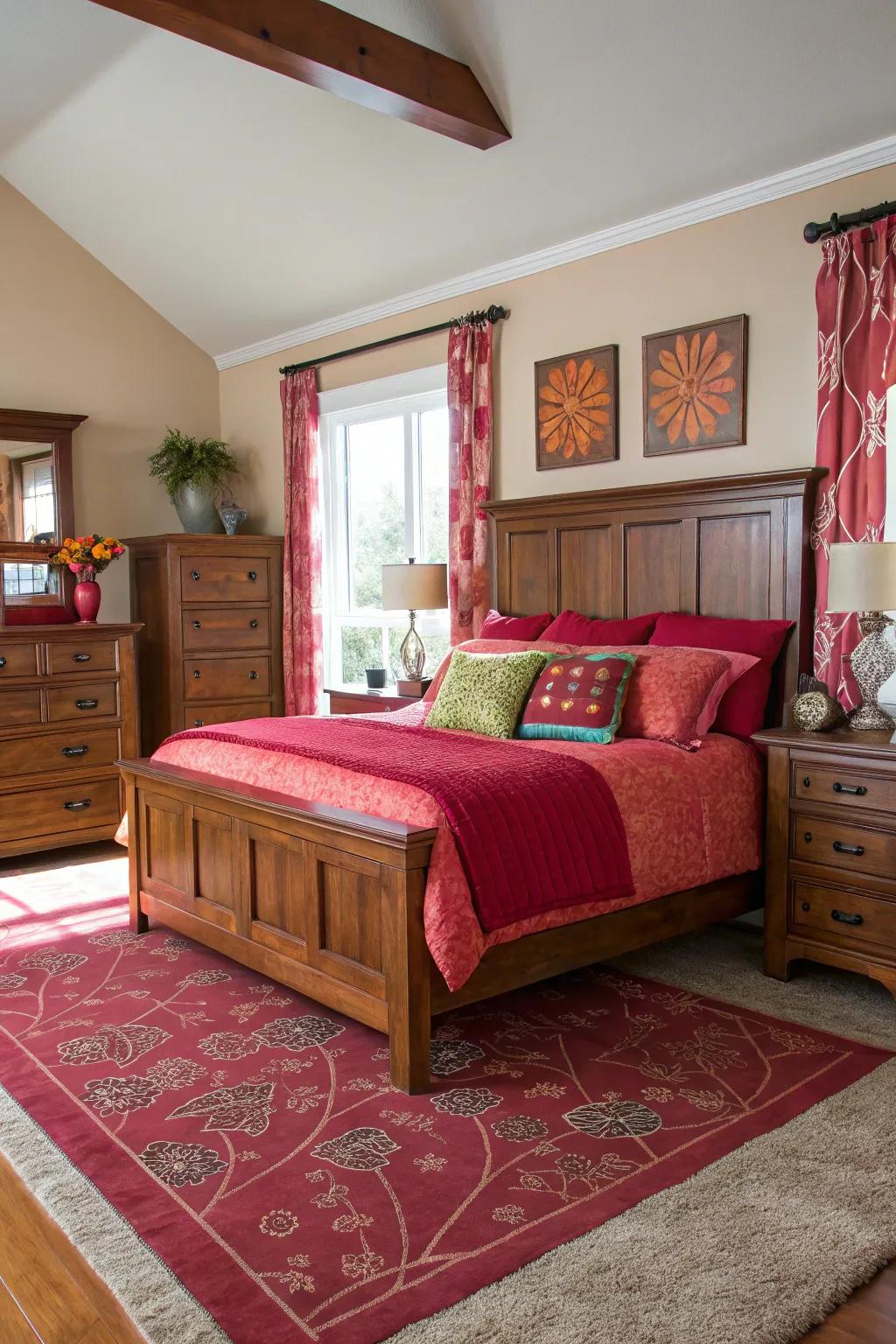 Unconventional shade combinations highlighting walnut wood's beauty.