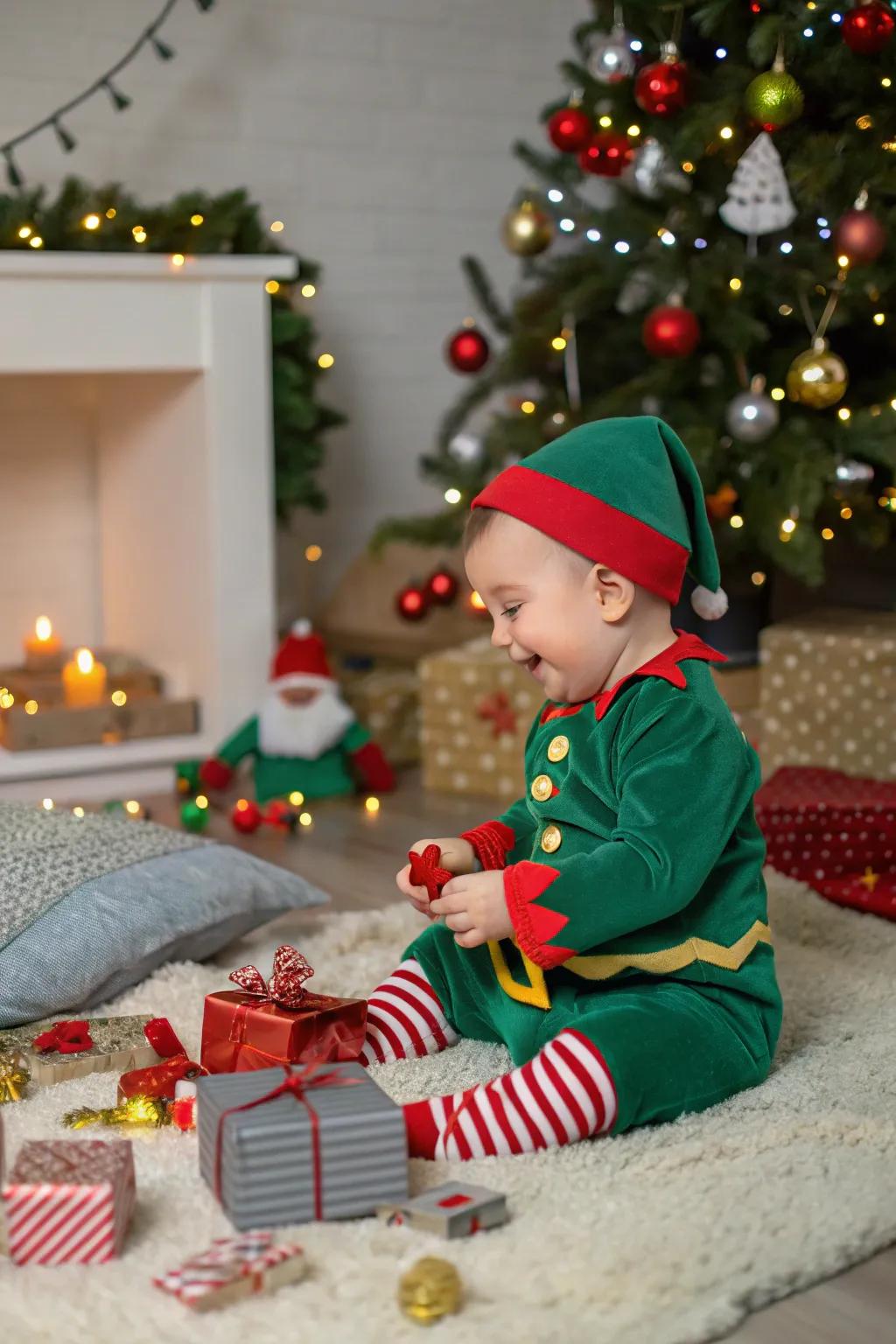 Adorable and festive, your baby makes the perfect little helper.