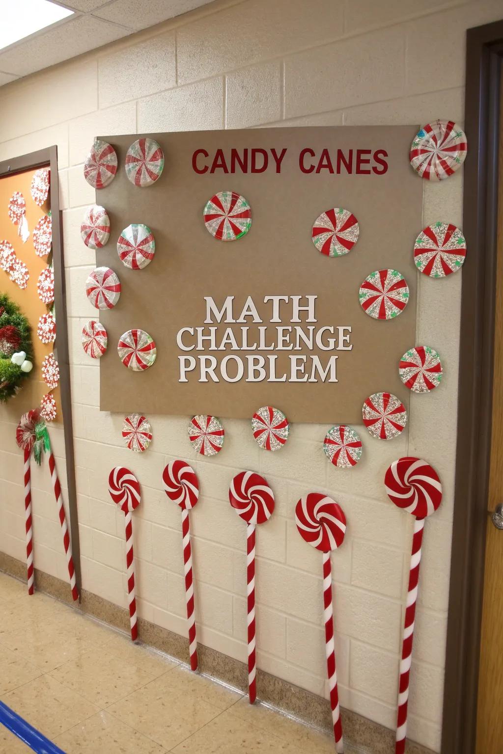 Candy canes infuse delight into math challenges.