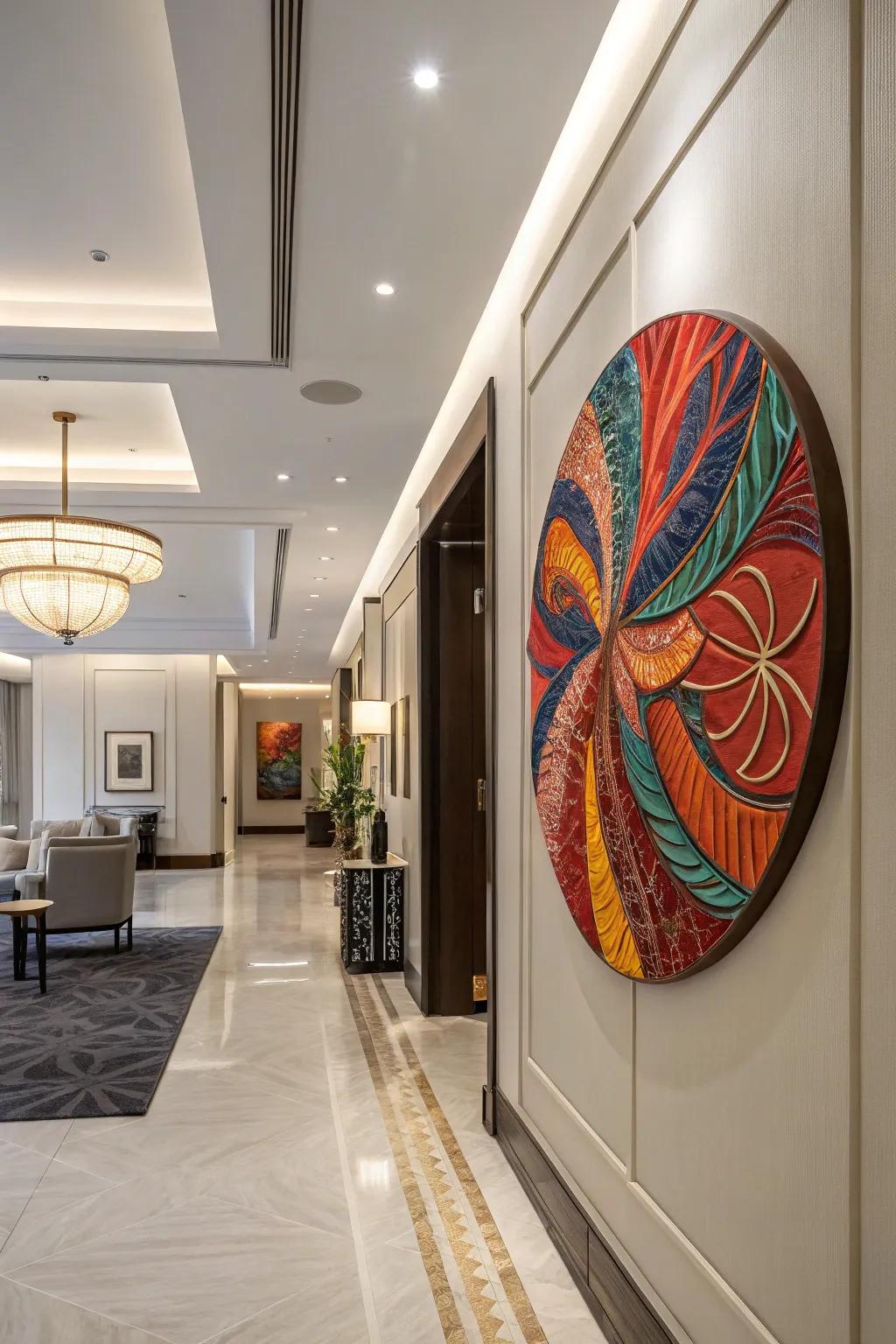 Stand out through circular canvas work.