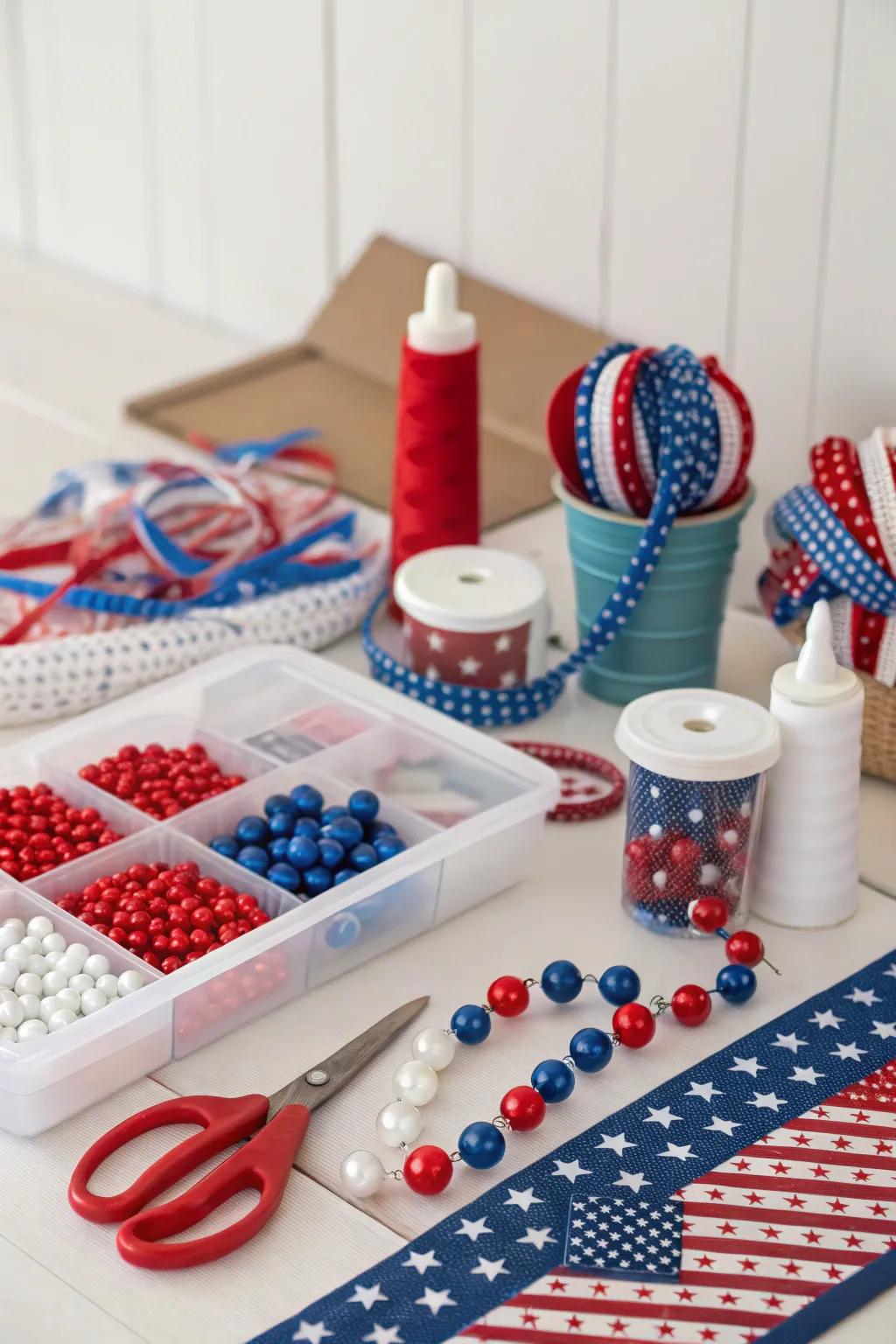 A crafting station offers enjoyable and imaginative engagement.