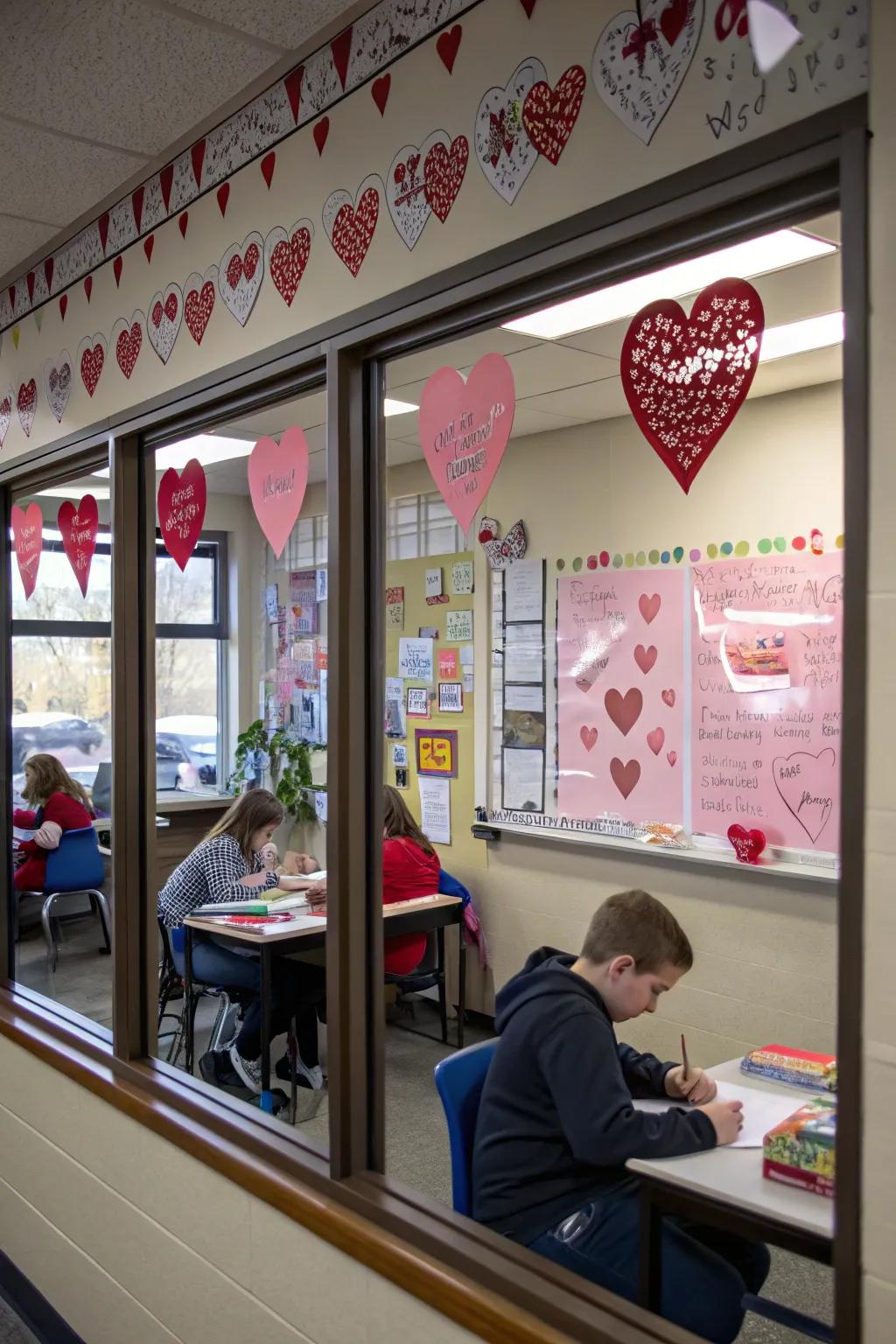 Sunlit window adhesives conveying cheer.