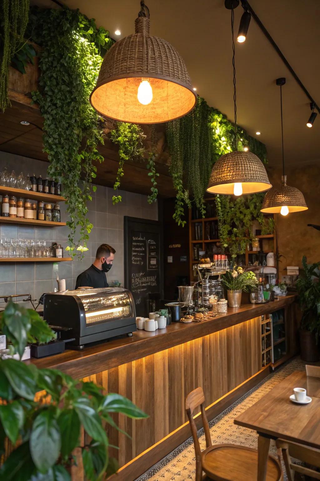 Illumination can alter the mood of your coffee space.