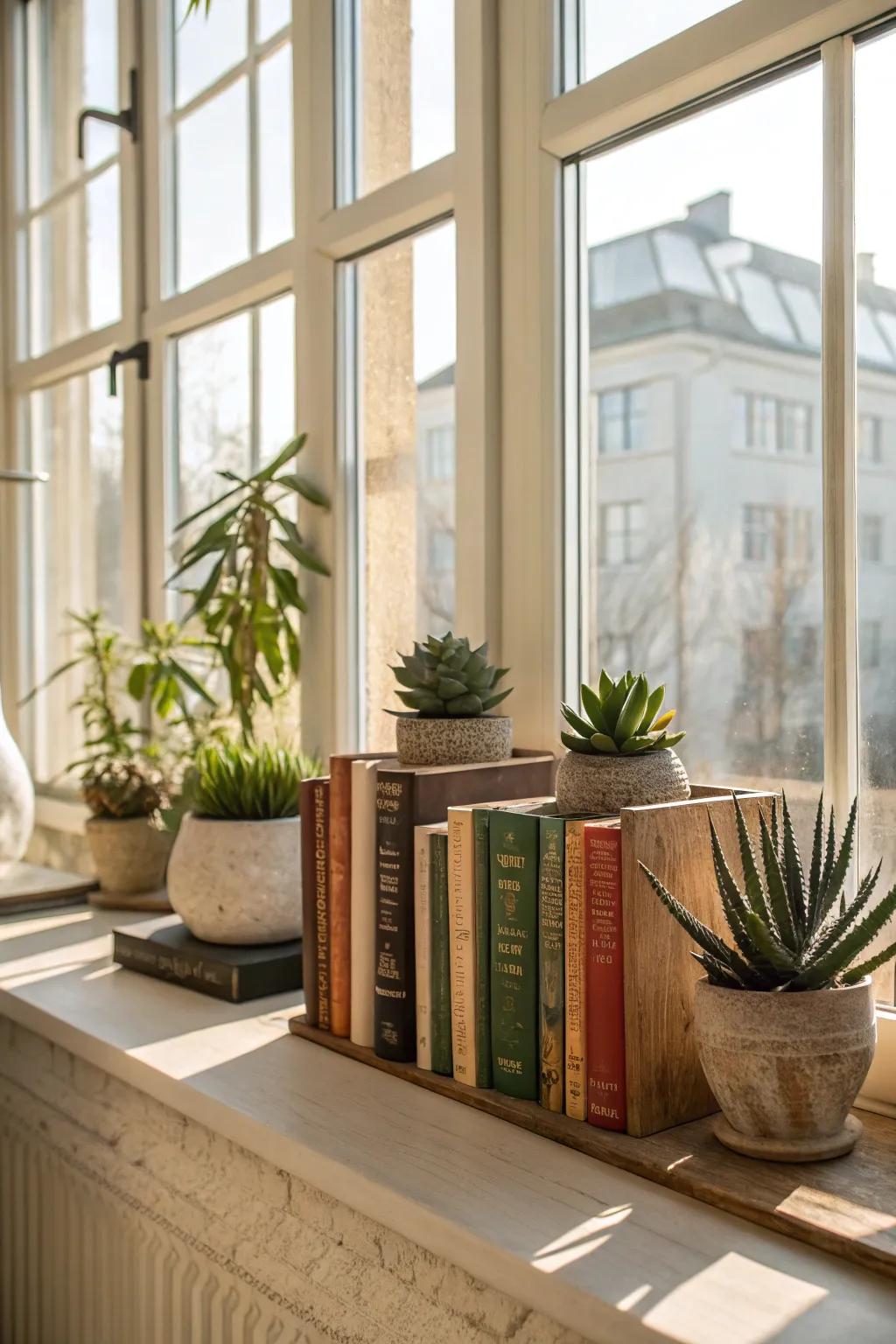 Plant bookends bring a touch of nature indoors