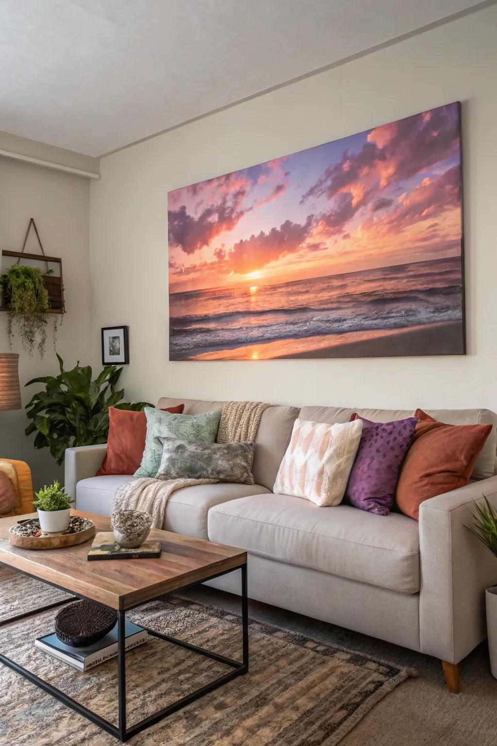 A twilight painting introduces warmth and serenity to your home.