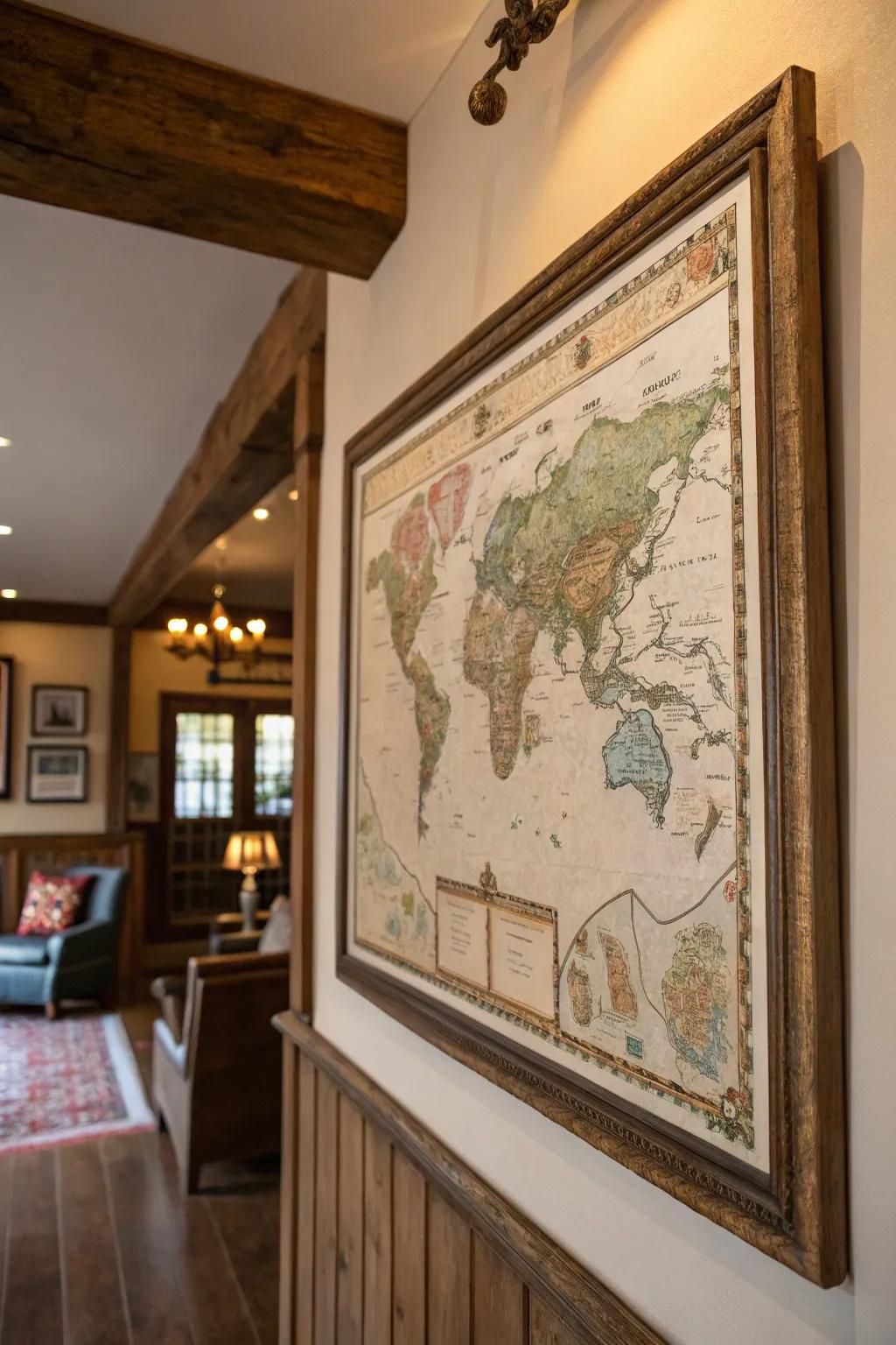 Historical maps introduce adventure and history.