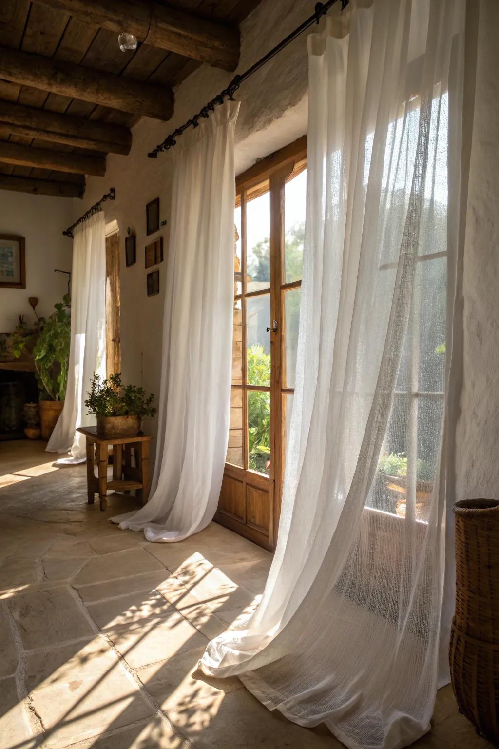 Sheer curtains deliver refinement and subtle light diffusion.