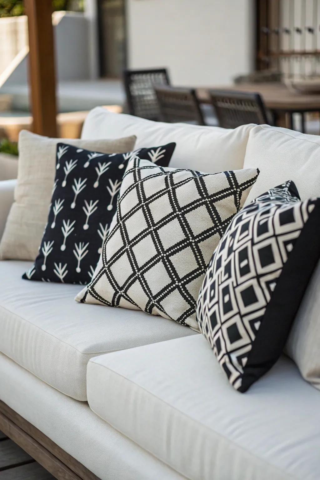 Minimalist cushions enhance a clean and modern aesthetic.