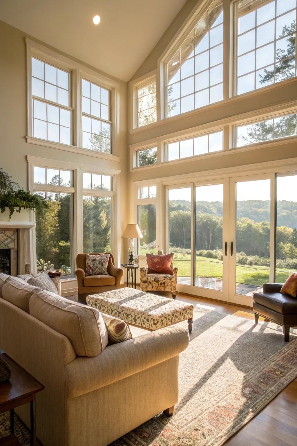 Sunlight brightens and warms your living area.