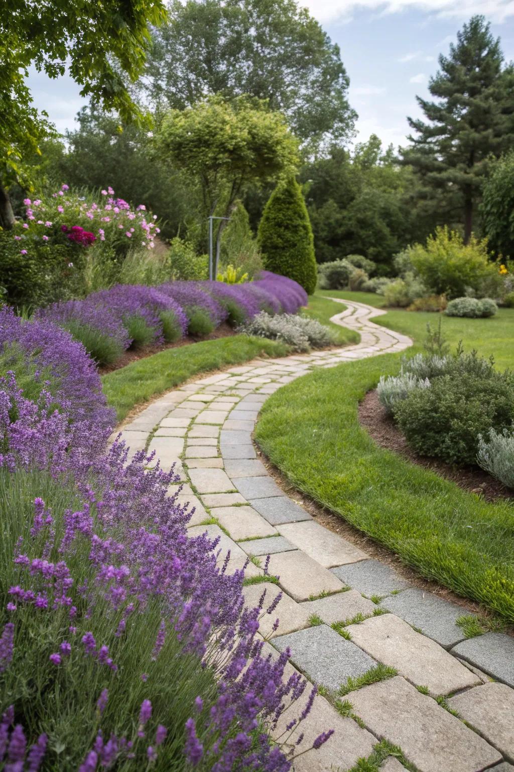 Stone walkways incorporate appeal and functionality.