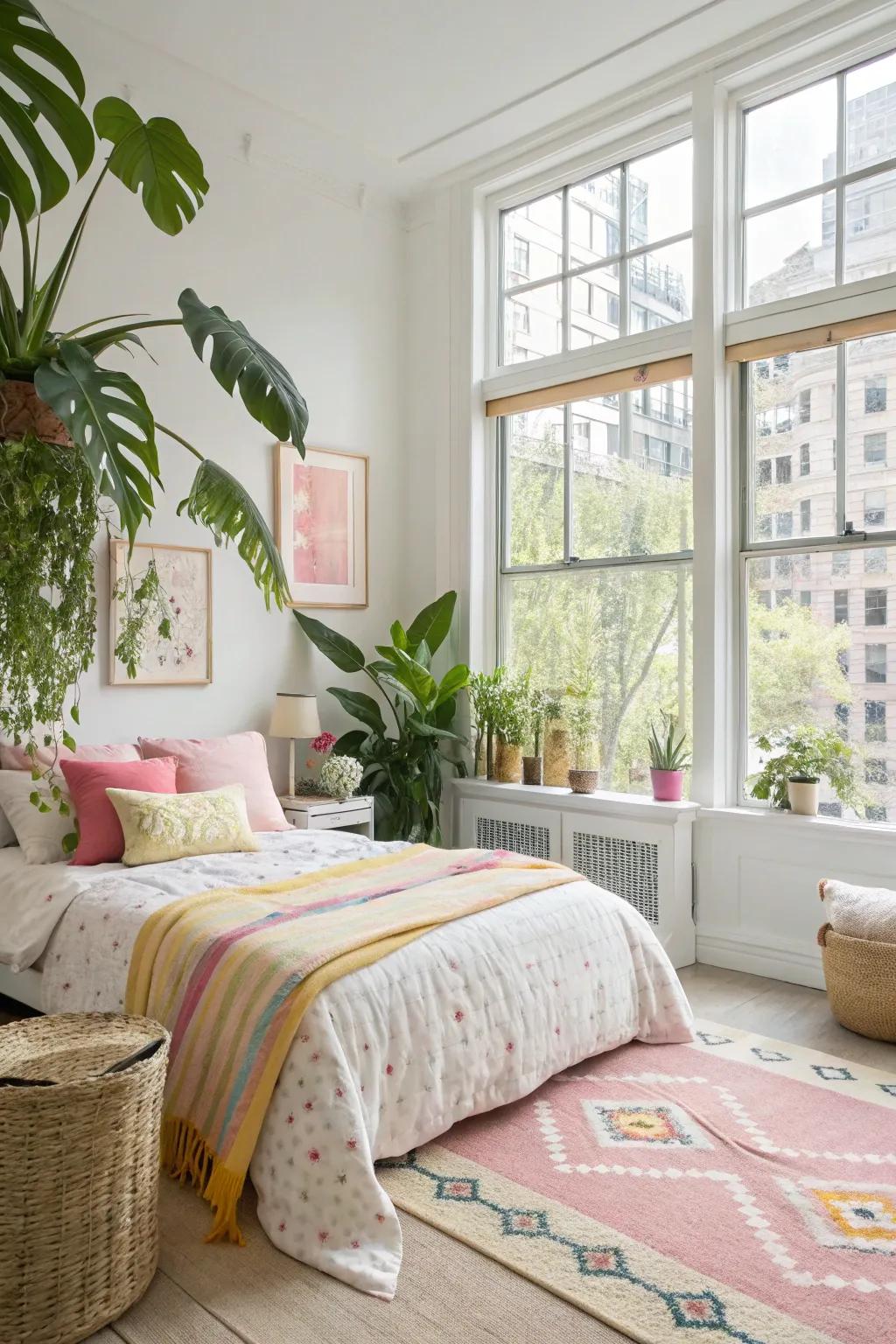 Natural light is essential for making your space feel bright and ensuring that your plants thrive.