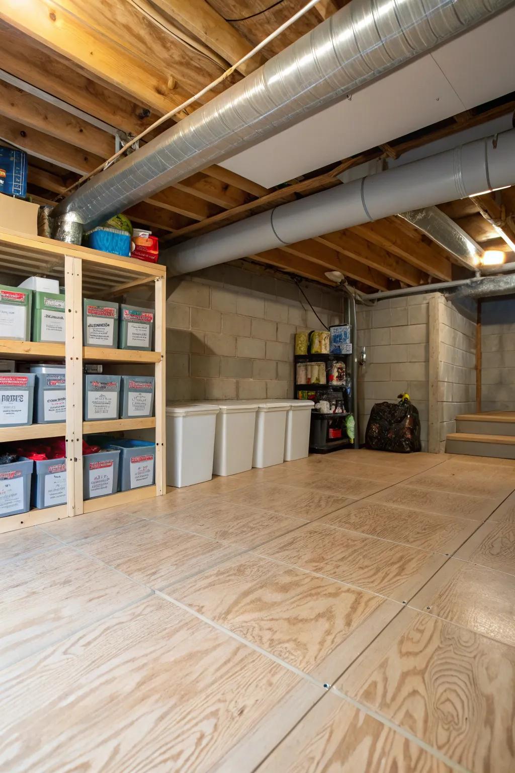 Good flooring keeps your storage area neat and your items dry.