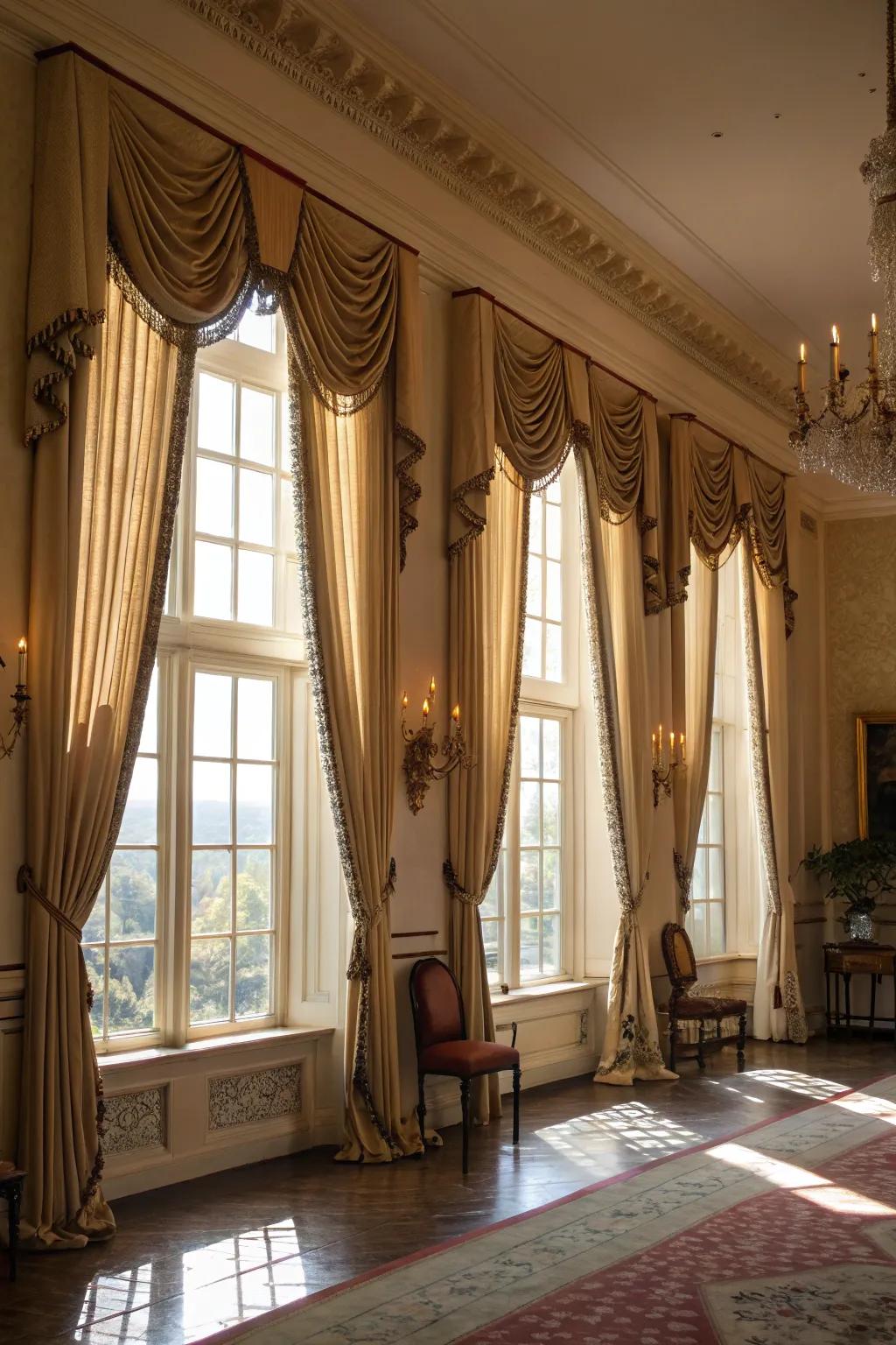 Valances add a decorative detail and conceal hardware.