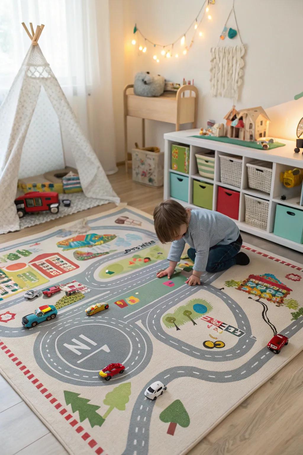 Interactive recreation carpets transform any space into a playful adventure zone.
