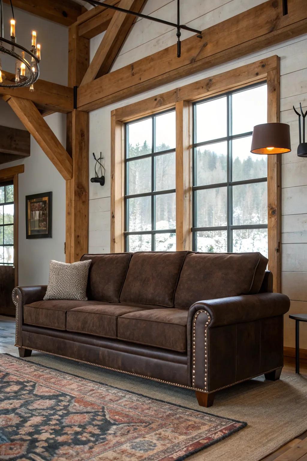 Modern rustic designs blend contemporary and natural elements seamlessly.