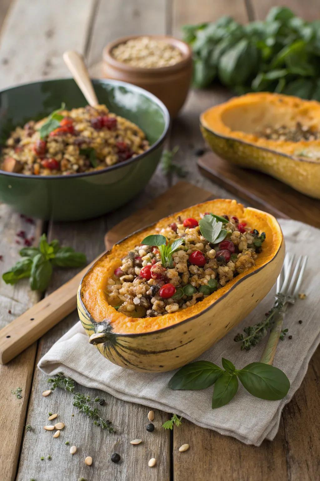 Celebration stuffed gourds, a delicious and festive December dish.