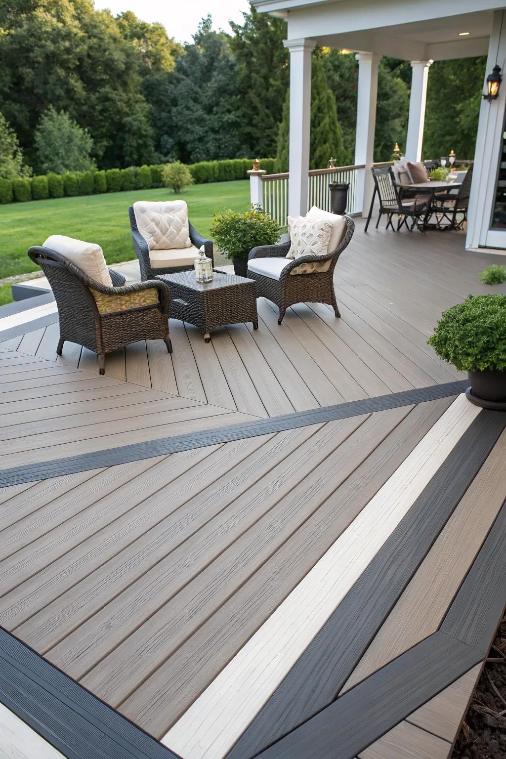 Dual-tone decks introduce profundity and sophistication.