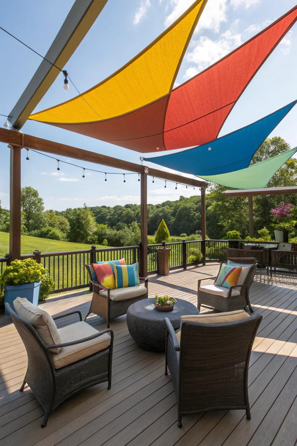 Sun wings present a unique and fashionable shade answer for decks.