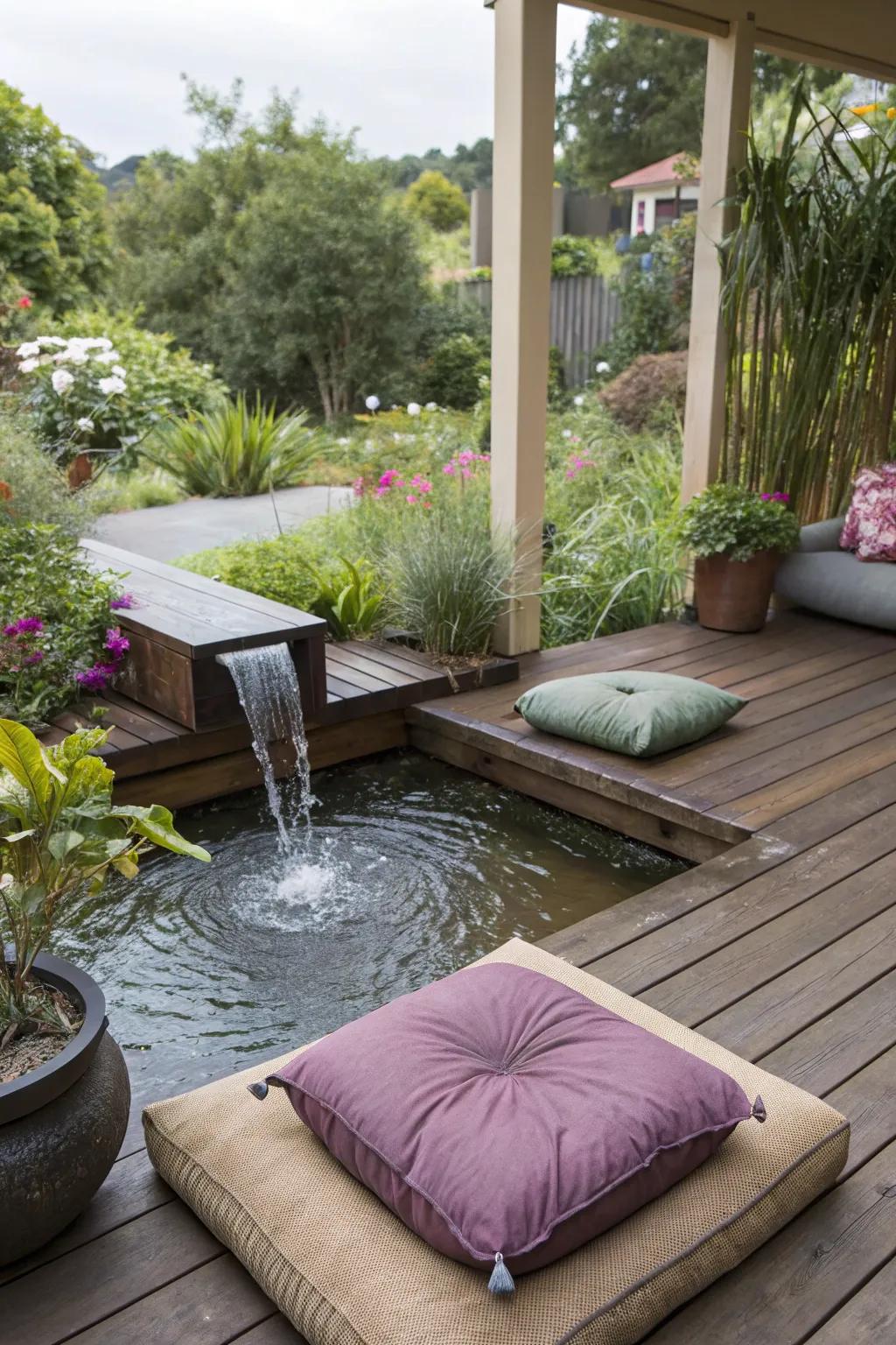A tranquil corner brings peace and serenity to your deck.