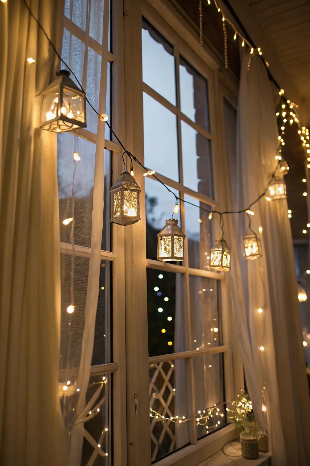 Lighting gives off a sense of warmth and magic to your window decoration.